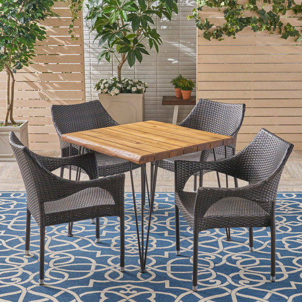 Corrigan Studio® Palisades 4 Person Square Outdoor Dining Set Wayfair